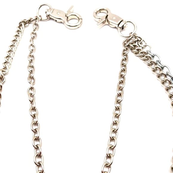 Double Layer Eye Evil Pants Or Wallet Silver Tone Chain 16" - Picture 6 of 10
